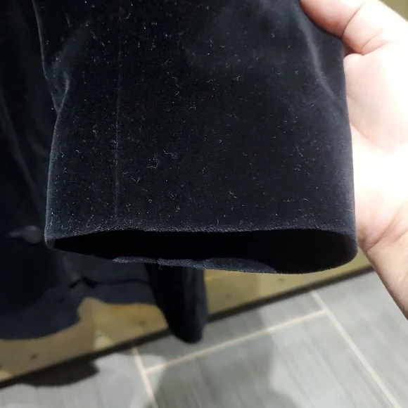 BLACK EMANUEL UNGARO DOUBLE BREASTED BLAZER VELVET VELOUR SIZE 10 44 - Picture 3 of 9